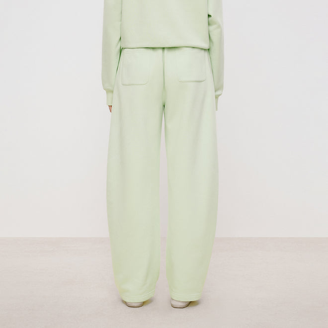 Cat Fleece Sweatpants in Light Green