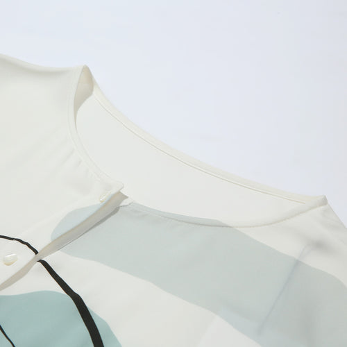 Morandi Abstract Painting Silk Top