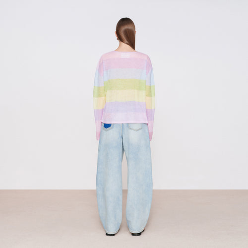 Rainbow Stripe Lightweight Cover-Up