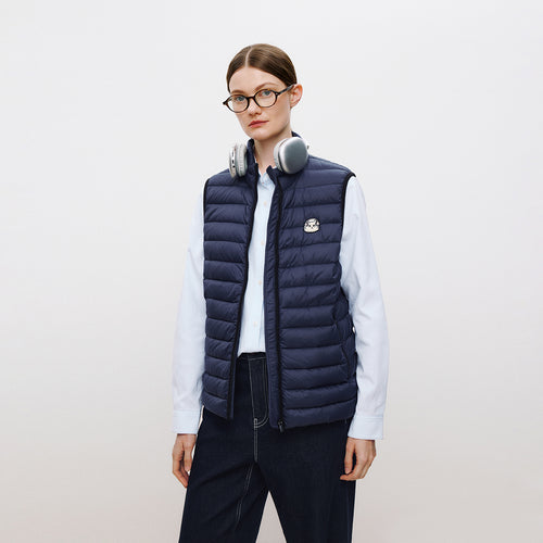 Cat Trim Navy Down Vest