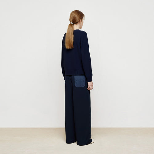 Tibetan Blue Milk Embroidered Pants