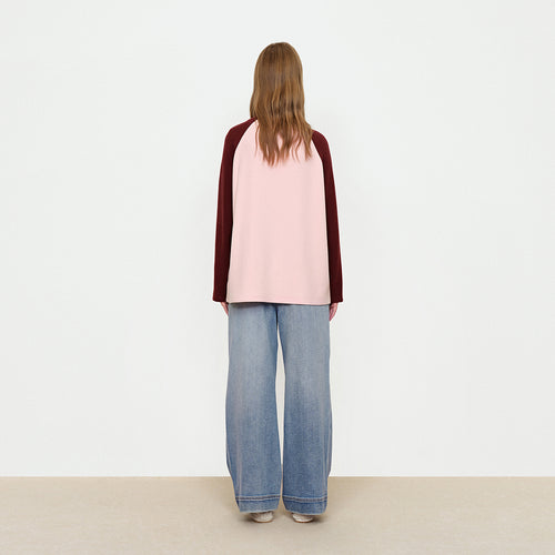 Cute Cat Diary Color Blocked Tee Shirt