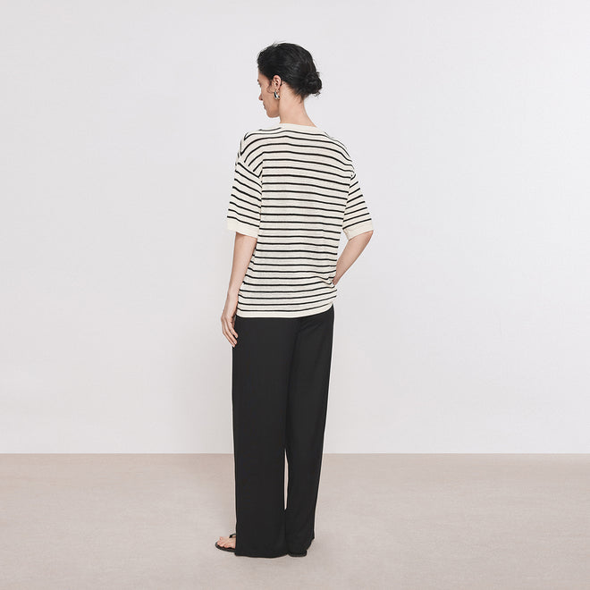 Striped Cat Knit Tee