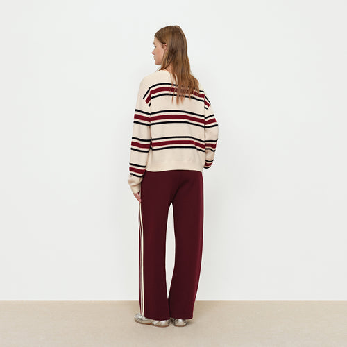 Wine Stained Cherry Straight Leg Pants