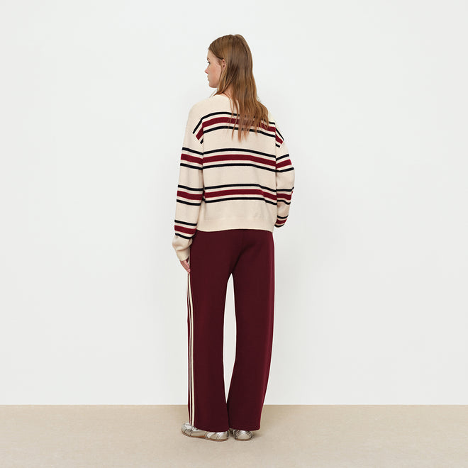 Wine Stained Cherry Straight Leg Pants