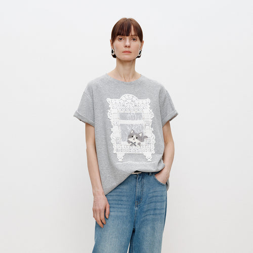 Cat in the Lace Window Tee