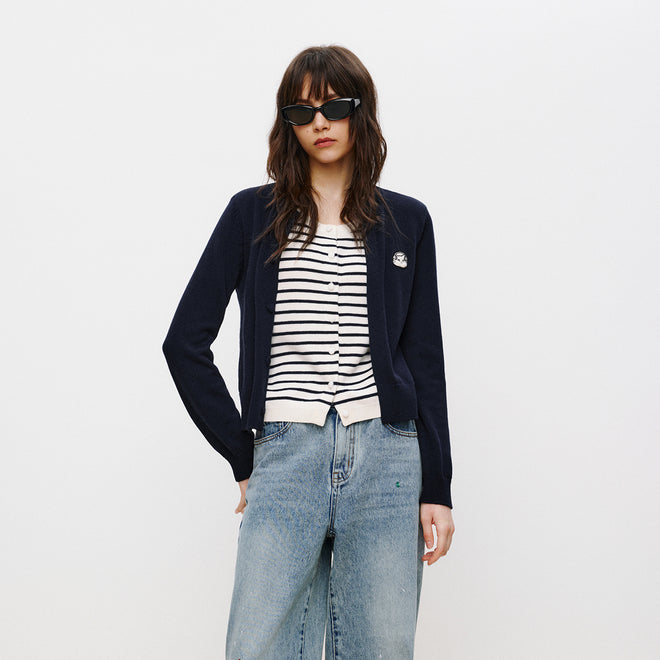 Cat Mock-Layer Cardigan