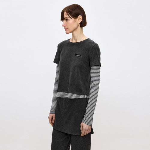 Soft Heart Mock-Layer Tee