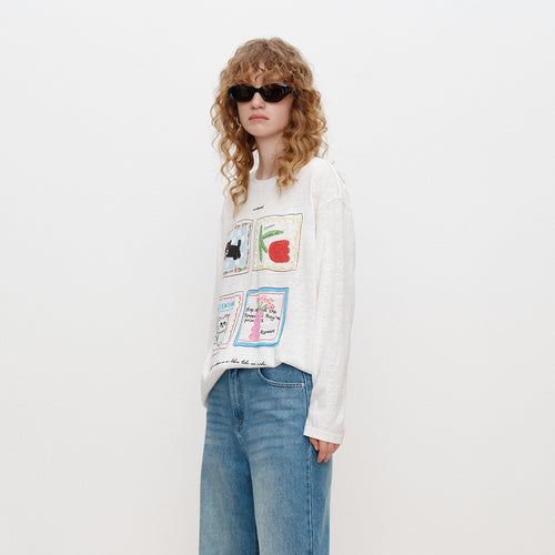 Four-Panel Graphic Long Sleeve Tee