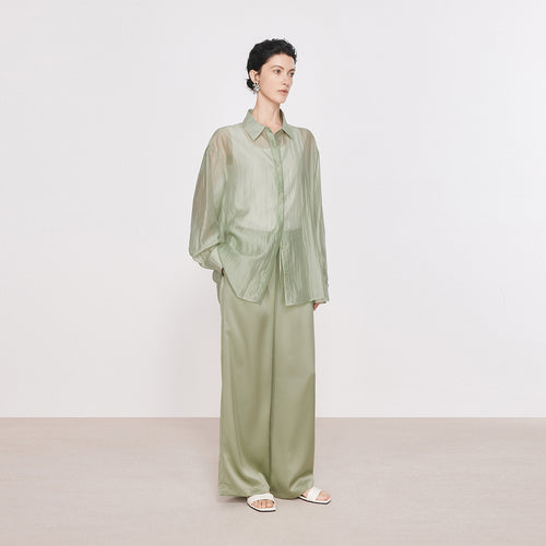 Lime Relaxed Acetate Pants