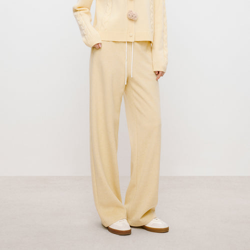 Buttery Cream Straight-Leg Pants