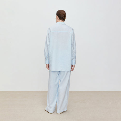 Sea Salt Blue Linen Pants