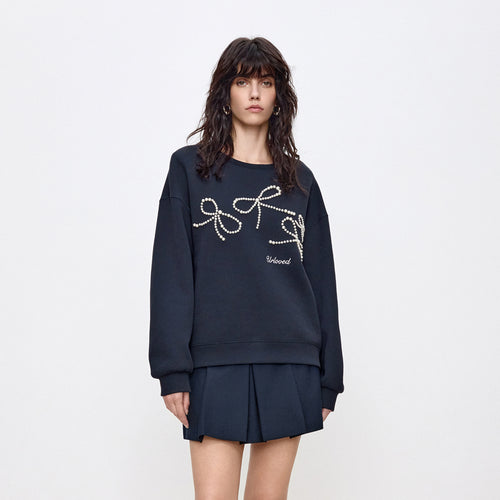 Bow Beaded Sweatshirt