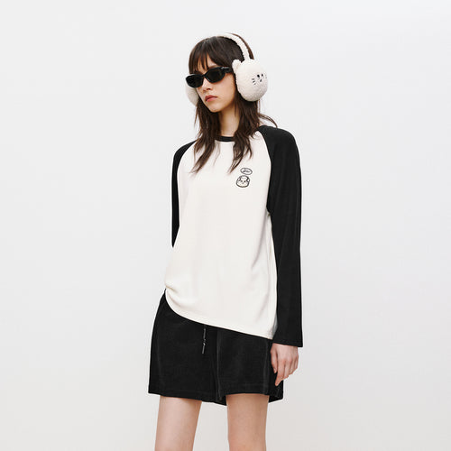 Black & White Raglan Sleeve Tee