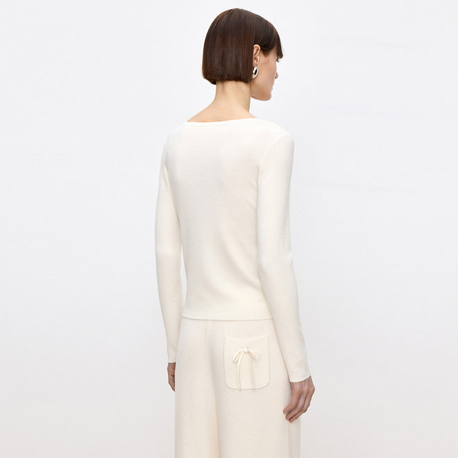 Cloud Coconut Off-Shoulder Sweater