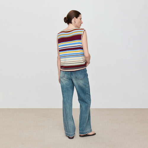 Tiramisu Striped Knitted Vest