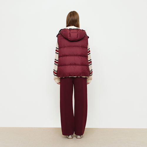 Wine Stained Cherry Double-Sided Down Vest