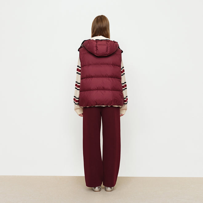 Wine Stained Cherry Double-Sided Down Vest