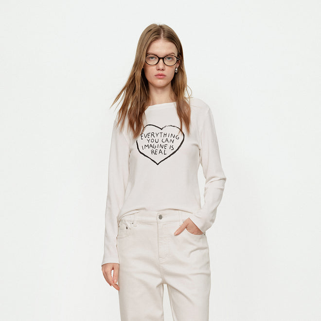 Love Letter Wool Knitted Tee Shirt - White