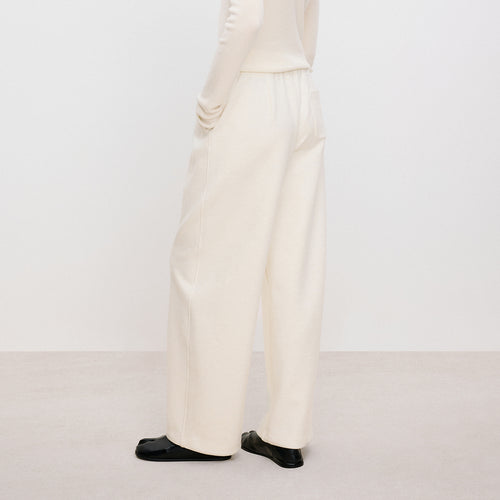 Vanilla White Curved Pants