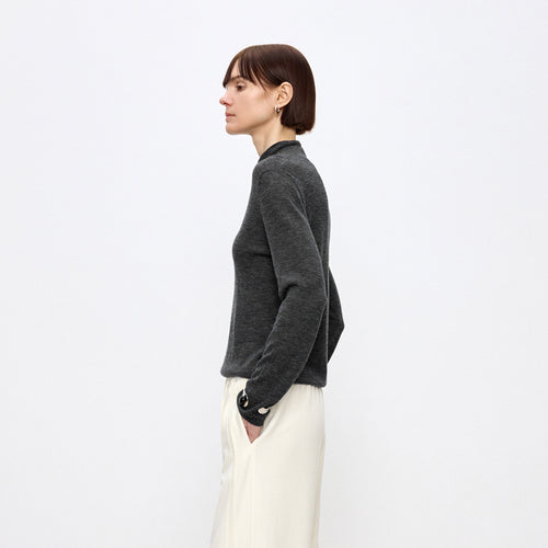 Mist Grey Turtleneck Sweater
