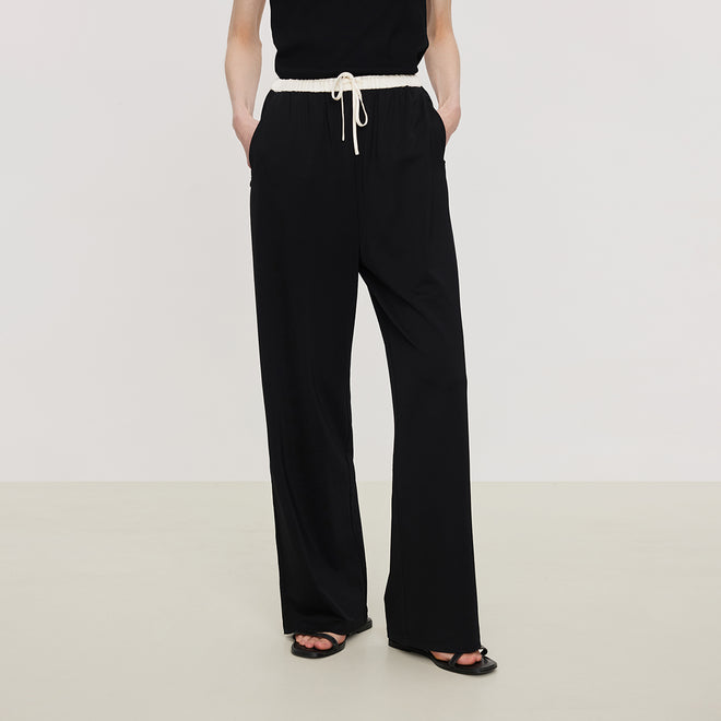 Patchwork waistband suit pants