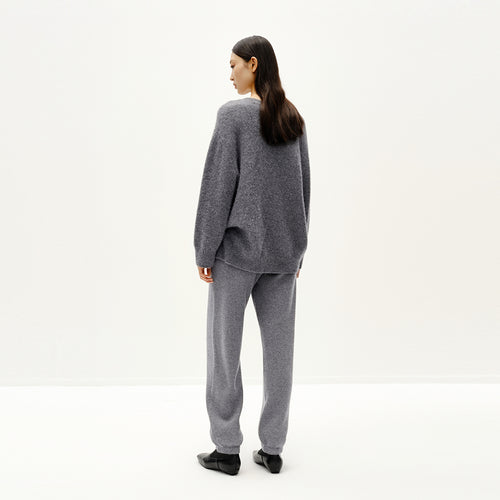 Misty Gray Cashmere Drawstring Pants