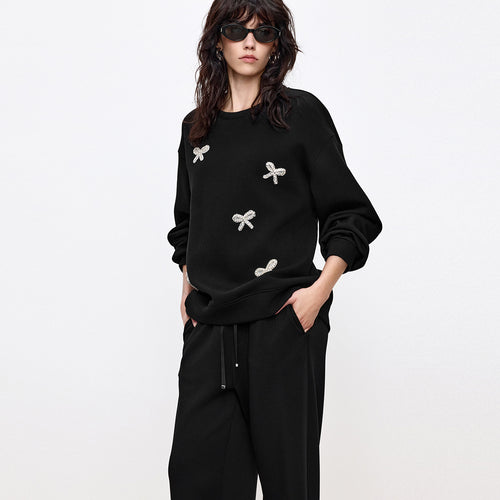 Bow Rhinestone Sweatshirt
