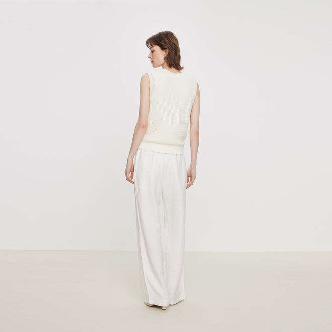 Washed Hemp White Pants