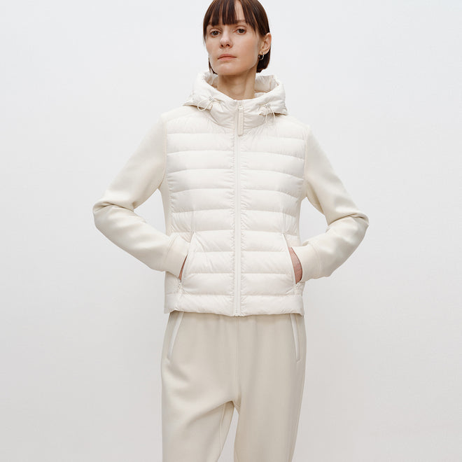 Hoodie-Panel Down Jacket