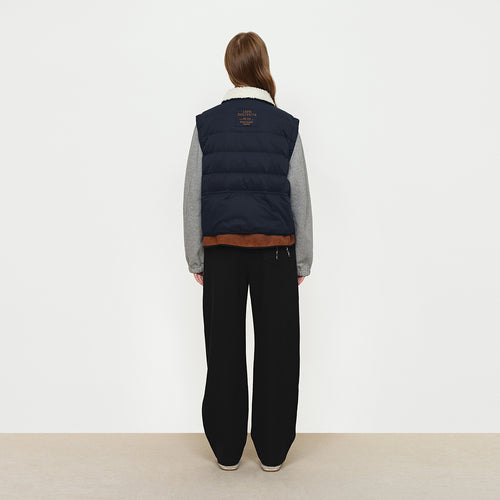 Wool Spliced Waistband Casual Pants