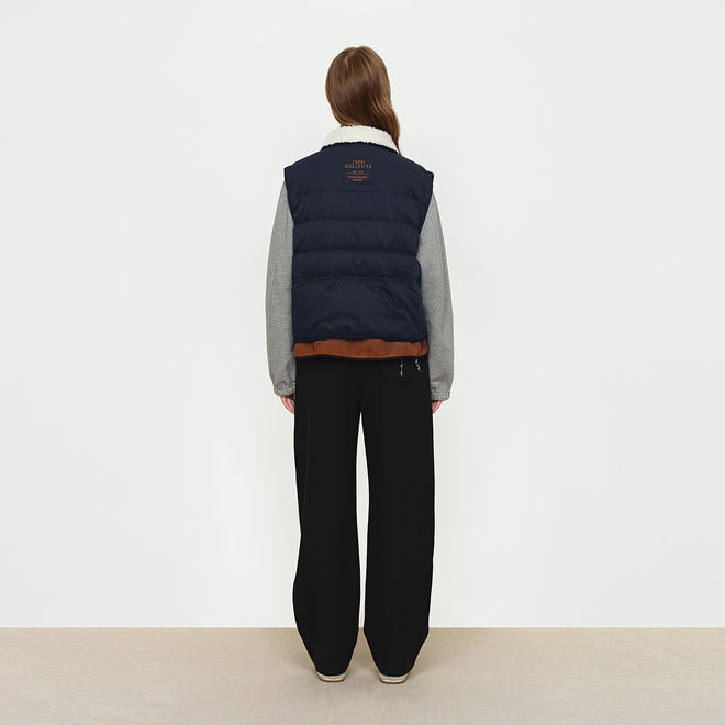 Wool Spliced Waistband Casual Pants