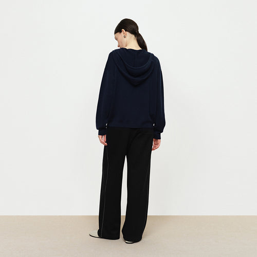 Decorative Thread Glutinous Rice Pants - Navy Blue