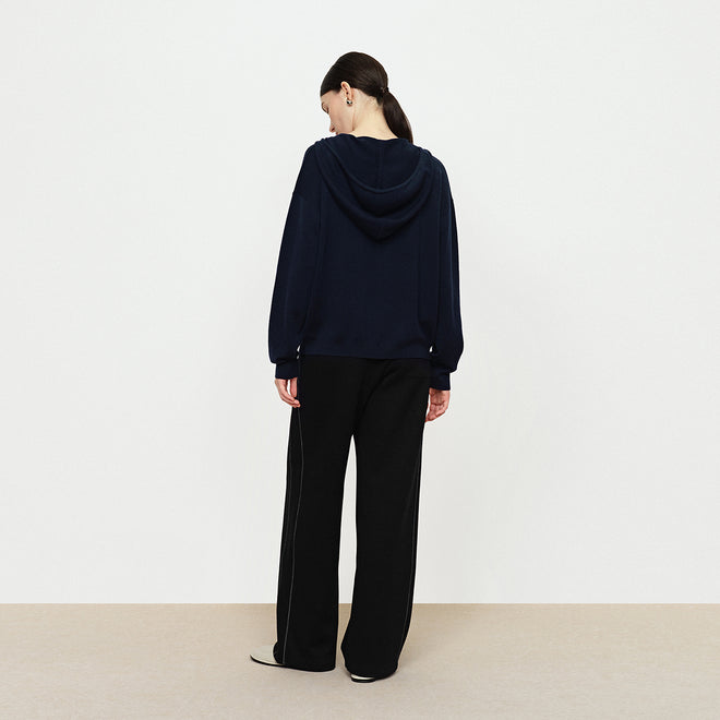 Decorative Thread Glutinous Rice Pants - Navy Blue