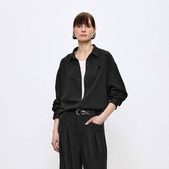 Meteor Grey Wool Shirt