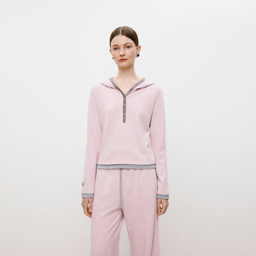 Light Pink Fitted Hoodie