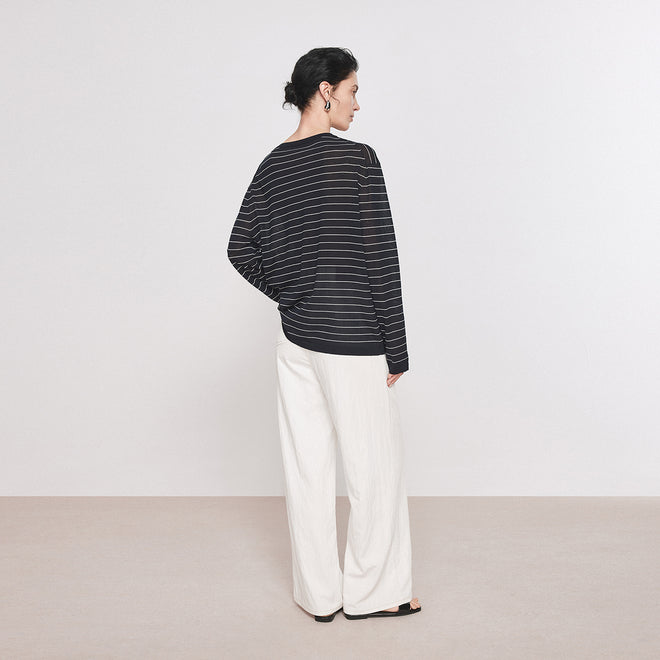 Lightweight Navy Stripe Cover-Up