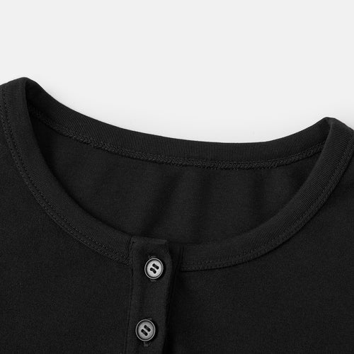 Lace Hem Tee Blouse Black