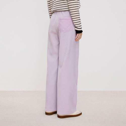 Soft Pink-Purple Straight-Leg Pants
