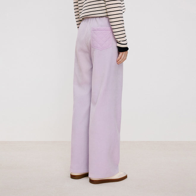 Soft Pink-Purple Straight-Leg Pants