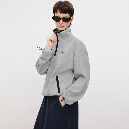 Cat Fleece Half-Zip Hoodie