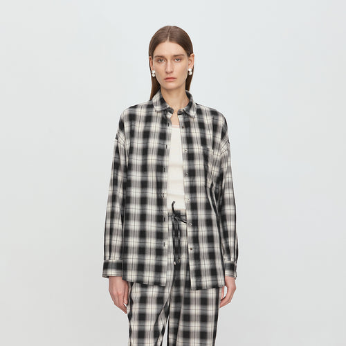 Black & White Vintage Plaid Shirt