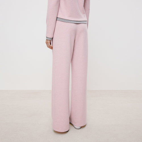 Light Pink Knit Wide-Leg Pants