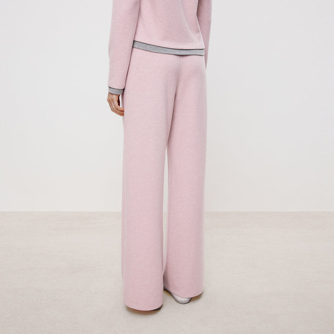 Light Pink Knit Wide-Leg Pants