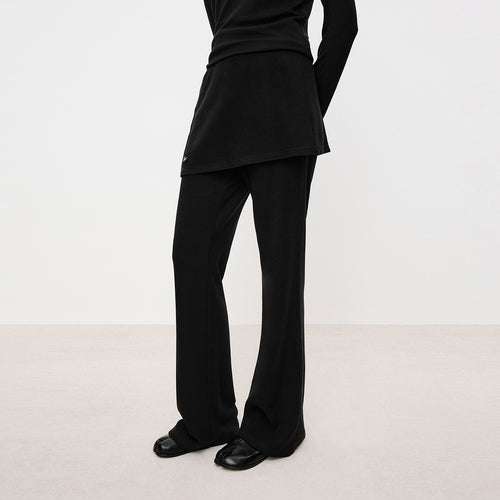 Detachable Overlay Flare Pants