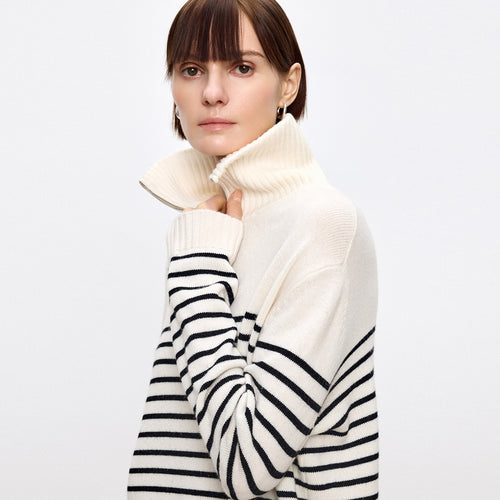 Coconut Milk Dark Chocolate Polo Sweater
