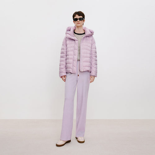 Soft Pink-Purple Straight-Leg Pants