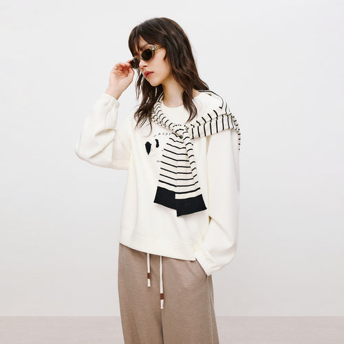 Meow Woof Cream White Sweatshirt