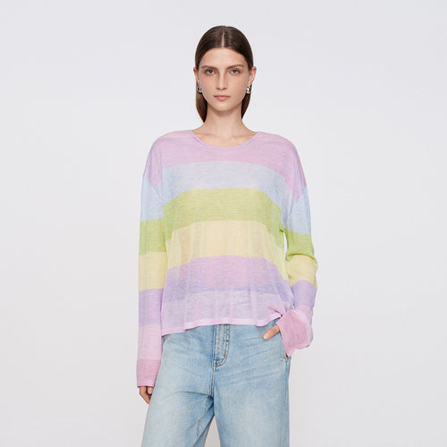 Rainbow Stripe Lightweight Cover-Up