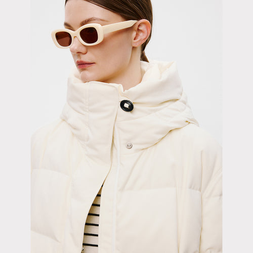 Cloud White Long Down Jacket